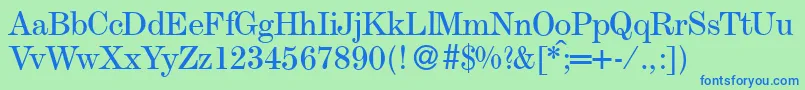 ModestoRegular Font – Blue Fonts on Green Background