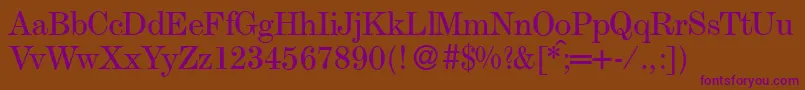 ModestoRegular Font – Purple Fonts on Brown Background