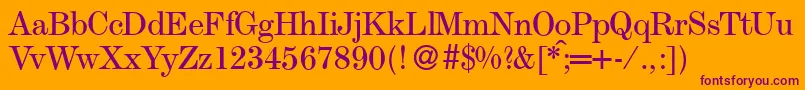 ModestoRegular Font – Purple Fonts on Orange Background