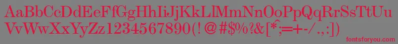 ModestoRegular Font – Red Fonts on Gray Background
