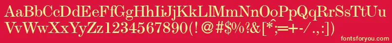 ModestoRegular Font – Yellow Fonts on Red Background