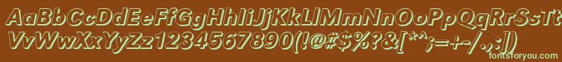 GroteskshMediumItalic Font – Green Fonts on Brown Background