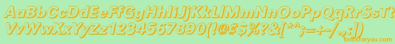 GroteskshMediumItalic Font – Orange Fonts on Green Background