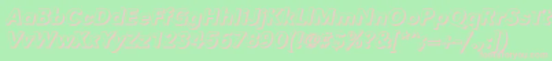 GroteskshMediumItalic Font – Pink Fonts on Green Background