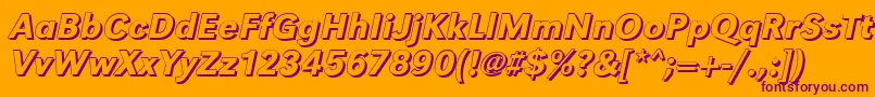 GroteskshMediumItalic Font – Purple Fonts on Orange Background