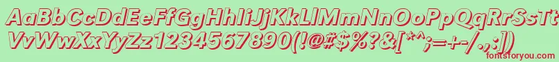 GroteskshMediumItalic Font – Red Fonts on Green Background