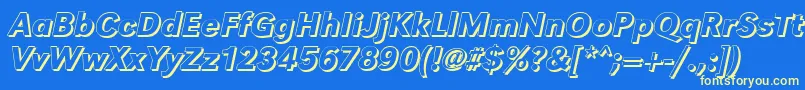 GroteskshMediumItalic Font – Yellow Fonts on Blue Background