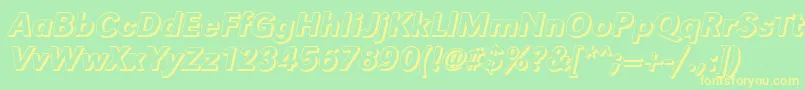 GroteskshMediumItalic Font – Yellow Fonts on Green Background