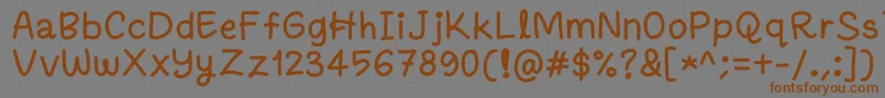 Fanandiamochamad-Schriftart – Braune Schriften auf grauem Hintergrund