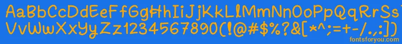 Fanandiamochamad Font – Orange Fonts on Blue Background