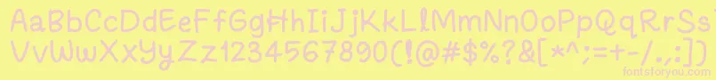 Fanandiamochamad Font – Pink Fonts on Yellow Background