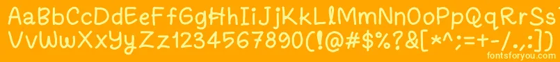 Fanandiamochamad Font – Yellow Fonts on Orange Background
