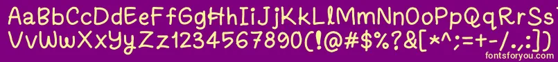 Fanandiamochamad Font – Yellow Fonts on Purple Background