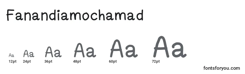 Размеры шрифта Fanandiamochamad