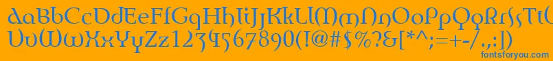 EnvisionRoman Font – Blue Fonts on Orange Background