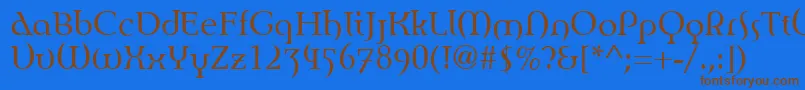 EnvisionRoman Font – Brown Fonts on Blue Background