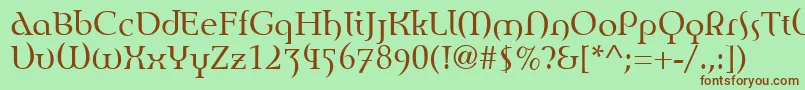 EnvisionRoman Font – Brown Fonts on Green Background