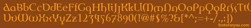 EnvisionRoman Font – Orange Fonts on Brown Background