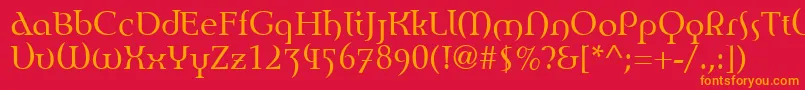 EnvisionRoman Font – Orange Fonts on Red Background