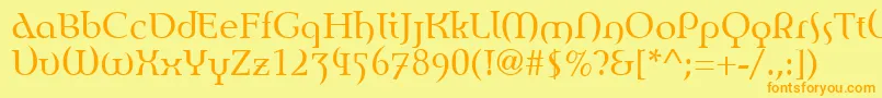 EnvisionRoman Font – Orange Fonts on Yellow Background