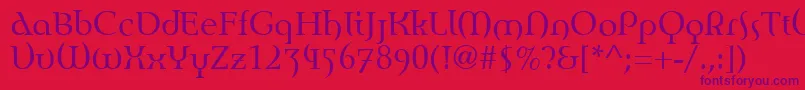 EnvisionRoman Font – Purple Fonts on Red Background