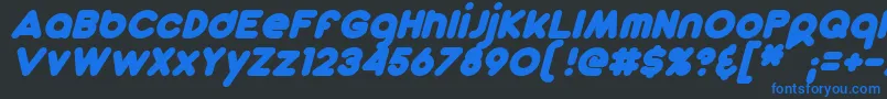 DunkinSansBoldItalic Font – Blue Fonts on Black Background