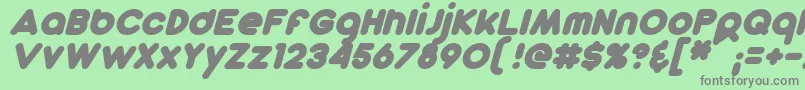 DunkinSansBoldItalic Font – Gray Fonts on Green Background