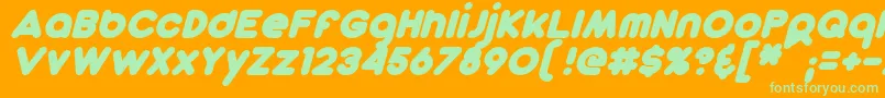 DunkinSansBoldItalic Font – Green Fonts on Orange Background