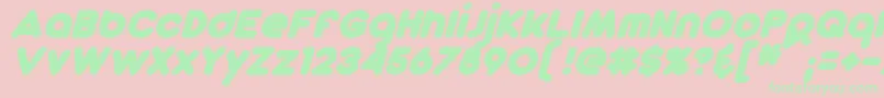 DunkinSansBoldItalic Font – Green Fonts on Pink Background