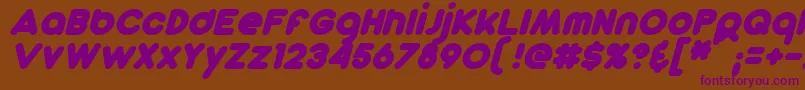 DunkinSansBoldItalic Font – Purple Fonts on Brown Background