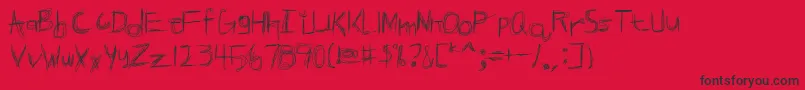 BrokenPhoneNails-Schriftart – Schwarze Schriften auf rotem Hintergrund