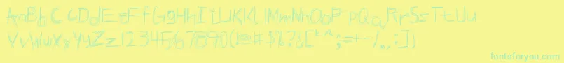 BrokenPhoneNails Font – Green Fonts on Yellow Background