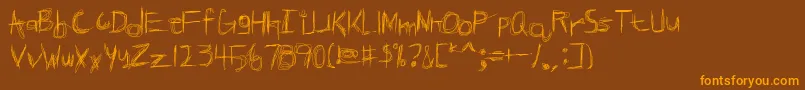 BrokenPhoneNails Font – Orange Fonts on Brown Background