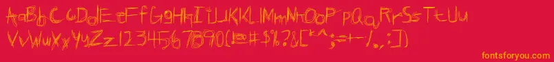 BrokenPhoneNails Font – Orange Fonts on Red Background