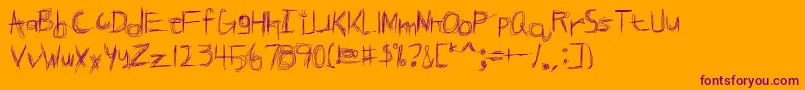 BrokenPhoneNails Font – Purple Fonts on Orange Background
