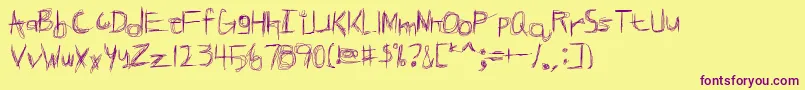 BrokenPhoneNails Font – Purple Fonts on Yellow Background