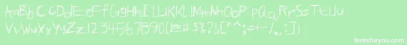 BrokenPhoneNails Font – White Fonts on Green Background