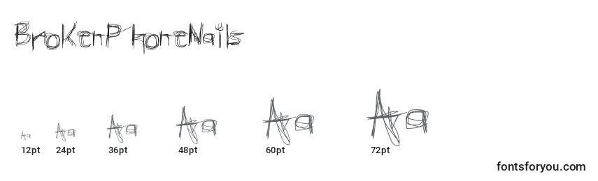 BrokenPhoneNails Font Sizes