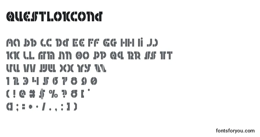 Czcionka Questlokcond – alfabet, cyfry, specjalne znaki