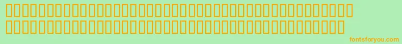 フォントBdBilldingLong – オレンジの文字が緑の背景にあります。