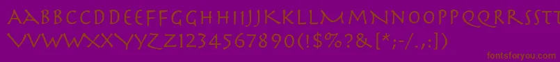 Herculanum Font – Brown Fonts on Purple Background