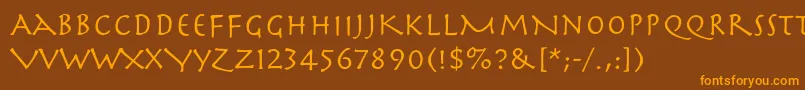 Herculanum Font – Orange Fonts on Brown Background