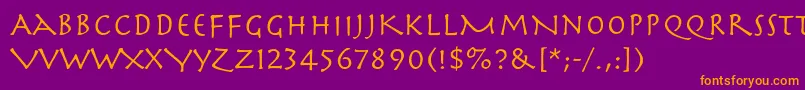 Herculanum Font – Orange Fonts on Purple Background