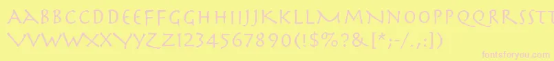 Herculanum Font – Pink Fonts on Yellow Background