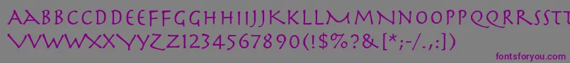 フォントHerculanum – 紫色のフォント、灰色の背景