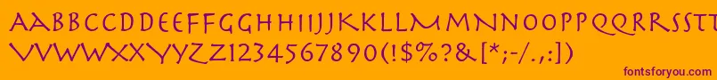 Herculanum Font – Purple Fonts on Orange Background