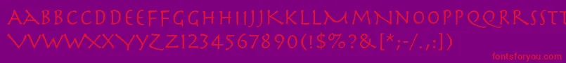 Herculanum Font – Red Fonts on Purple Background