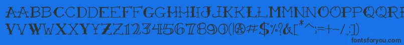 VtcFreehandtattooone Font – Black Fonts on Blue Background