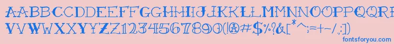 VtcFreehandtattooone-Schriftart – Blaue Schriften auf rosa Hintergrund