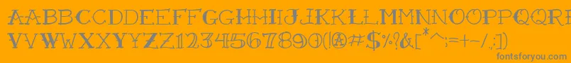 VtcFreehandtattooone-Schriftart – Graue Schriften auf orangefarbenem Hintergrund